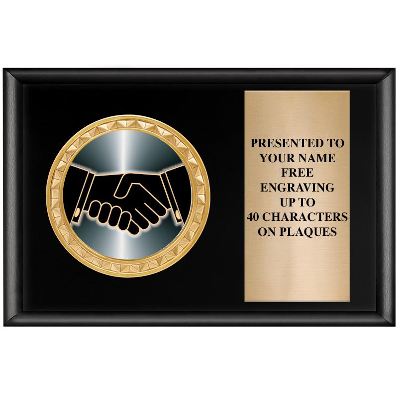 6" X 4" SHINY BLK INSERT PLQ