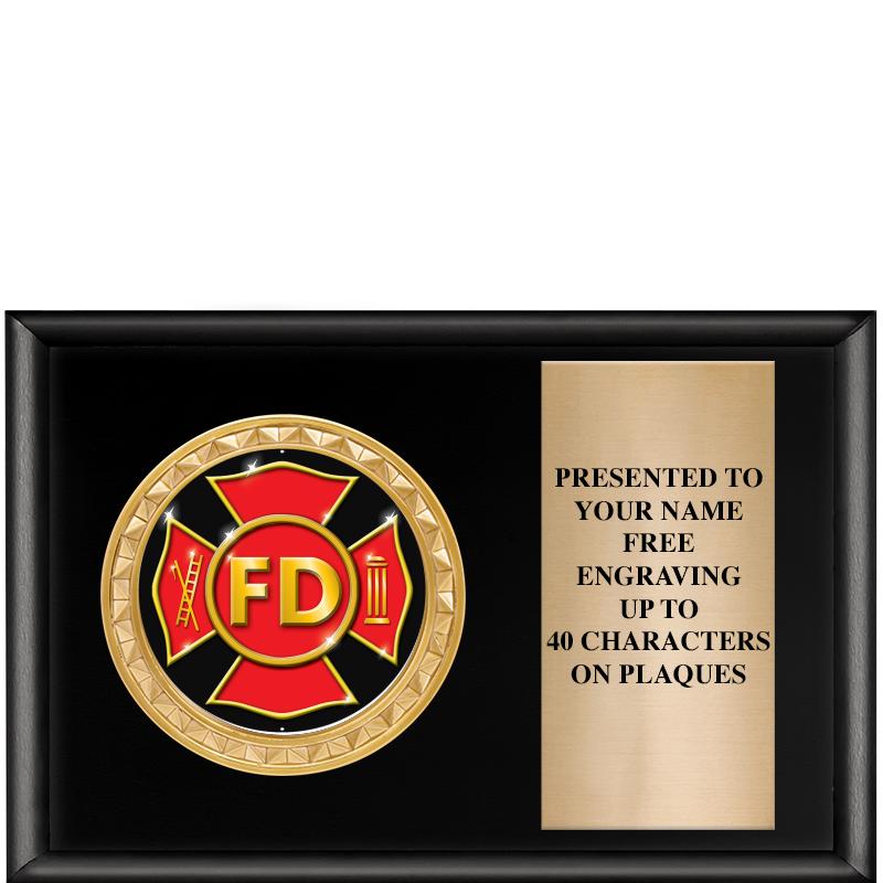 6" X 4" SHINY BLK INSERT PLQ