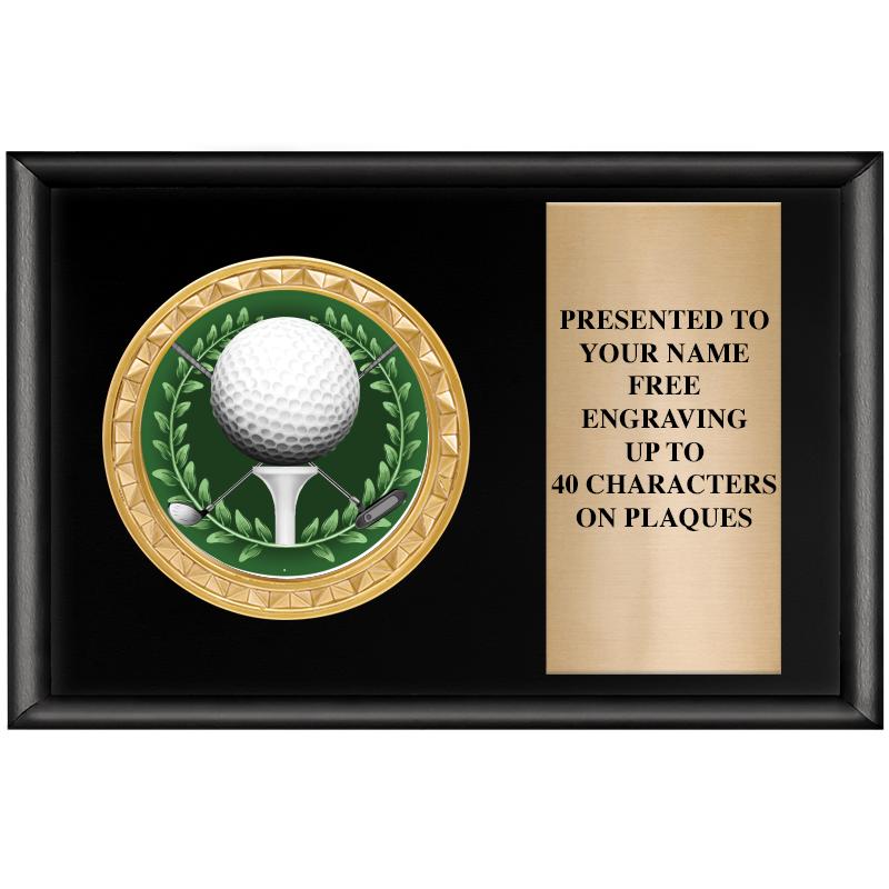 6" X 4" SHINY BLK INSERT PLQ