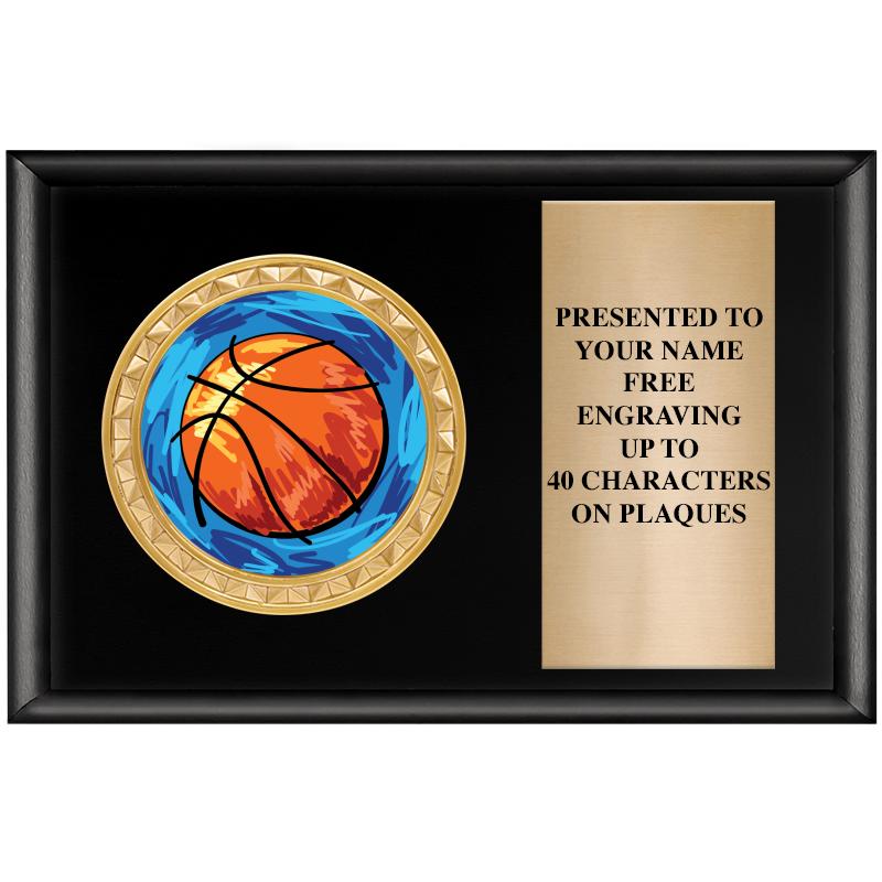 6" X 4" SHINY BLK INSERT PLQ