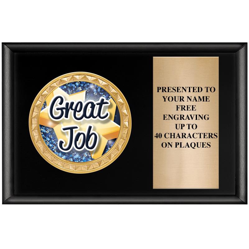 6" X 4" SHINY BLK INSERT PLQ