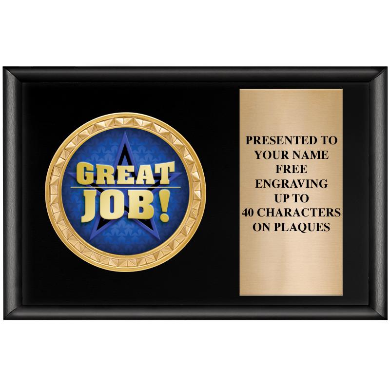 6" X 4" SHINY BLK INSERT PLQ