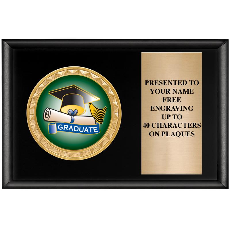 6" X 4" SHINY BLK INSERT PLQ