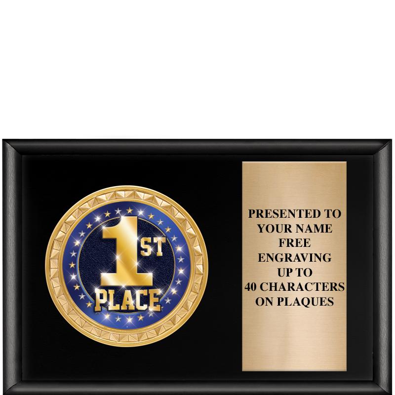 6" X 4" SHINY BLK INSERT PLQ