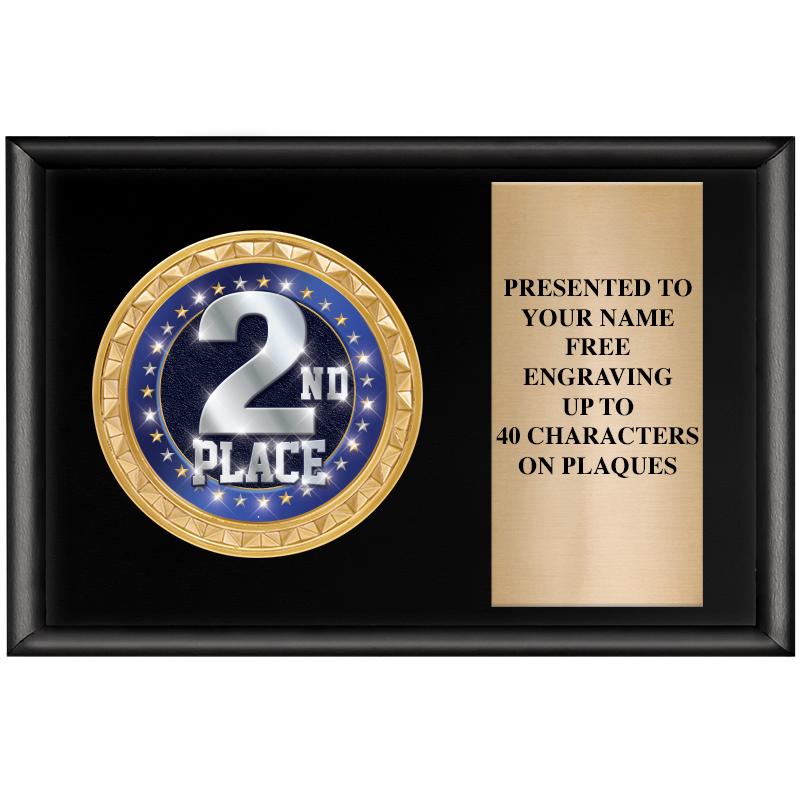 6" X 4" SHINY BLK INSERT PLQ