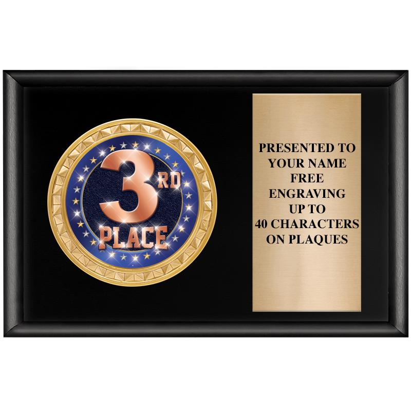 6" X 4" SHINY BLK INSERT PLQ