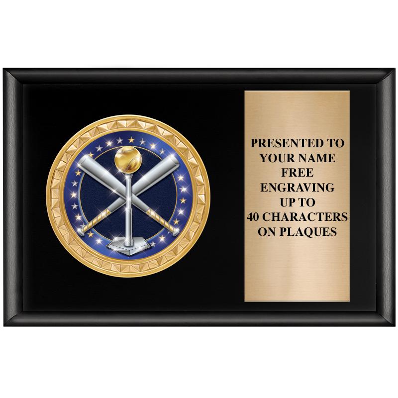 6" X 4" SHINY BLK INSERT PLQ