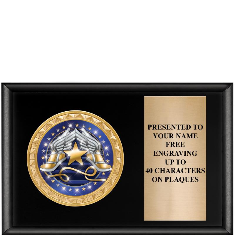 6" X 4" SHINY BLK INSERT PLQ