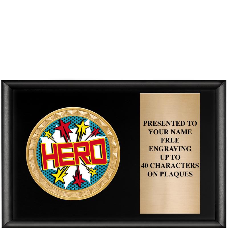 6" X 4" SHINY BLK INSERT PLQ