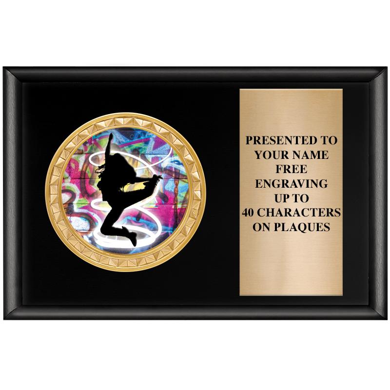 6" X 4" SHINY BLK INSERT PLQ