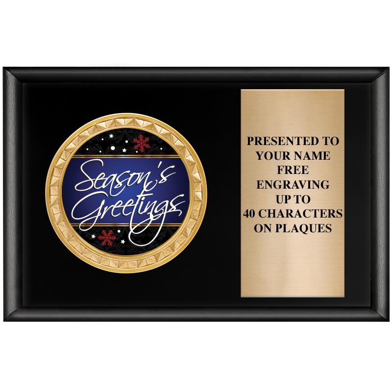 6" X 4" SHINY BLK INSERT PLQ