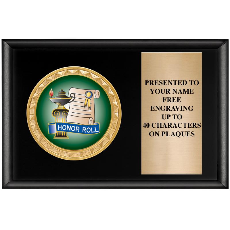 6" X 4" SHINY BLK INSERT PLQ