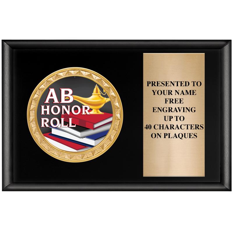 6" X 4" SHINY BLK INSERT PLQ