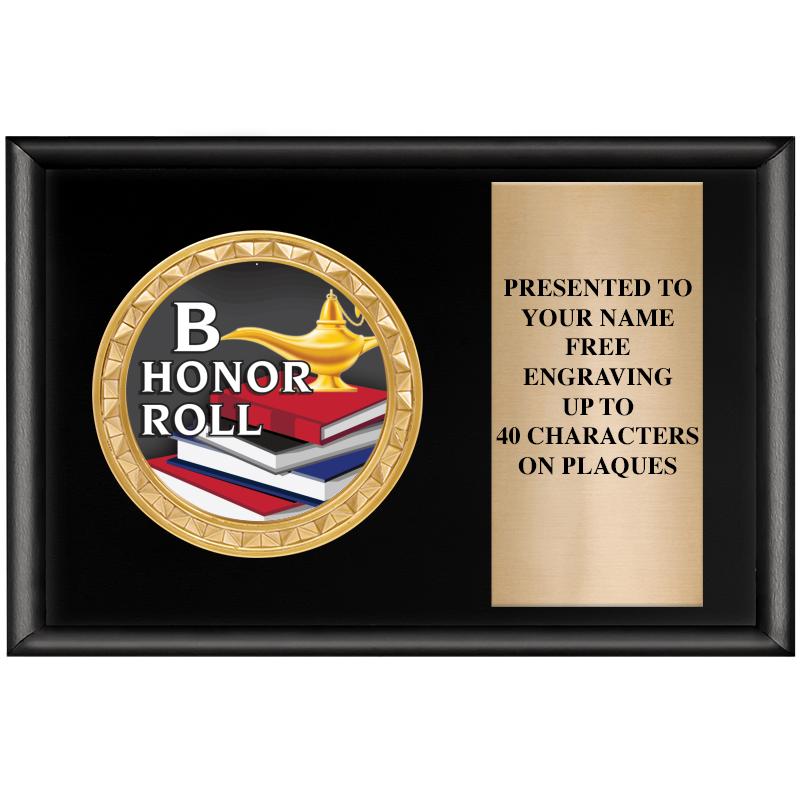 6" X 4" SHINY BLK INSERT PLQ