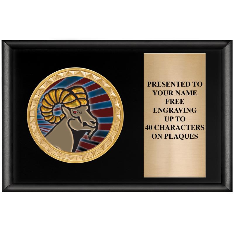 6" X 4" SHINY BLK INSERT PLQ