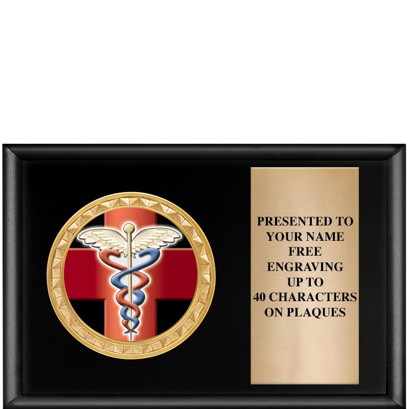 6" X 4" SHINY BLK INSERT PLQ