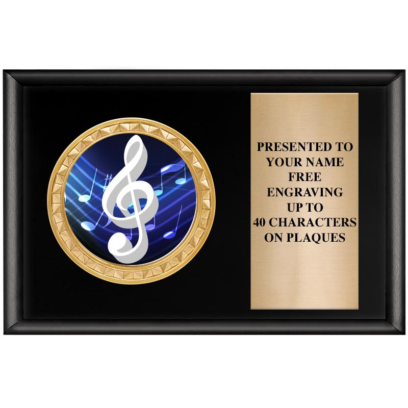 6" X 4" SHINY BLK INSERT PLQ