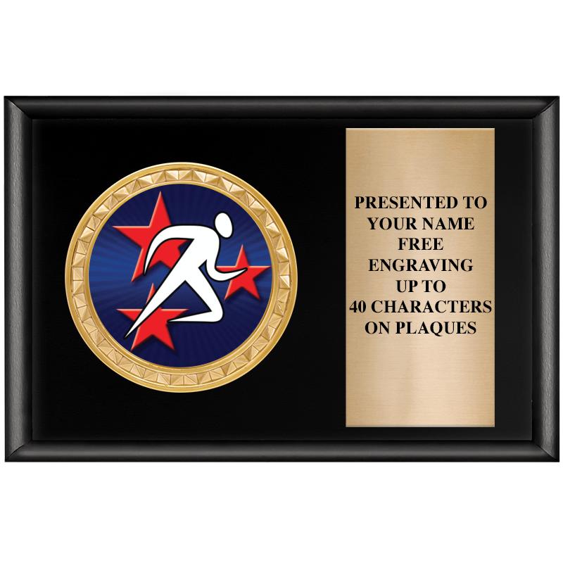 6" X 4" SHINY BLK INSERT PLQ