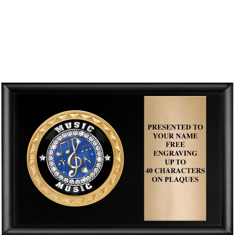 6" X 4" SHINY BLK INSERT PLQ