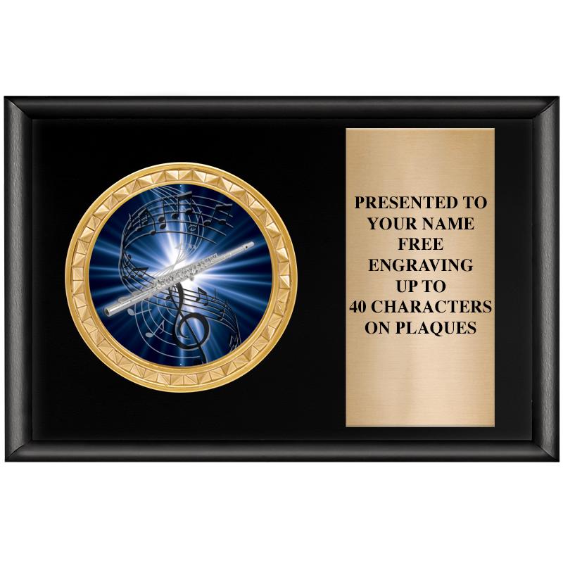 6" X 4" SHINY BLK INSERT PLQ