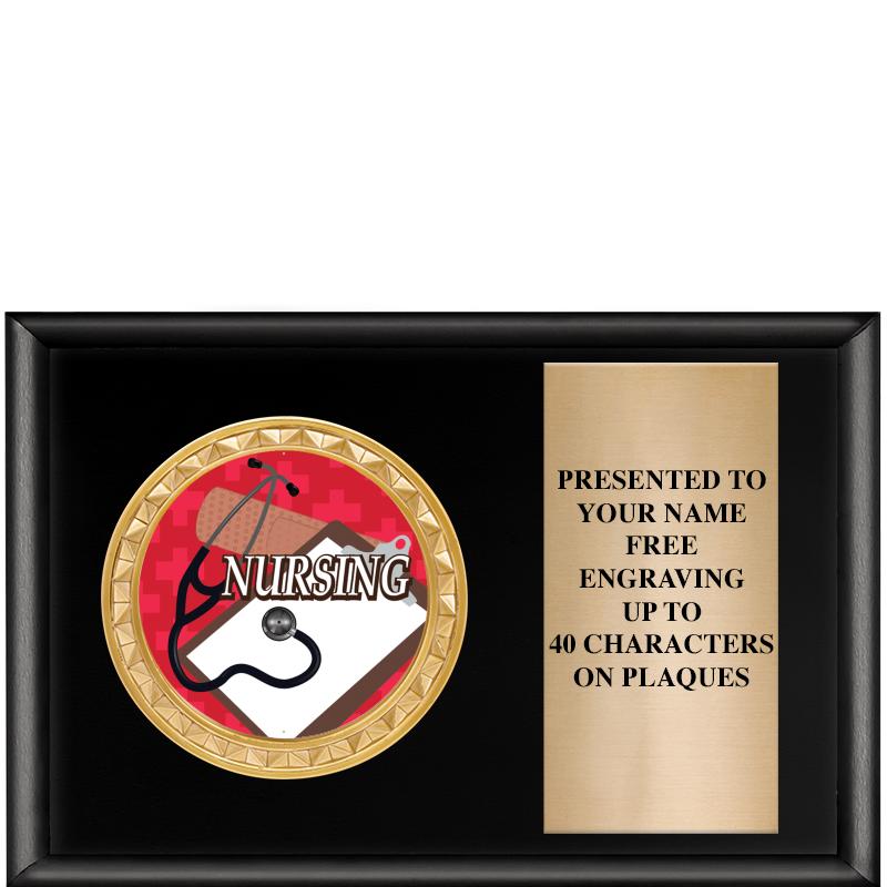 6" X 4" SHINY BLK INSERT PLQ