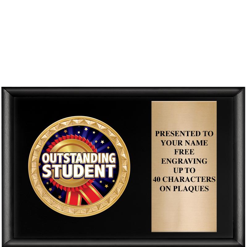 6" X 4" SHINY BLK INSERT PLQ