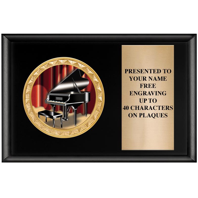 6" X 4" SHINY BLK INSERT PLQ