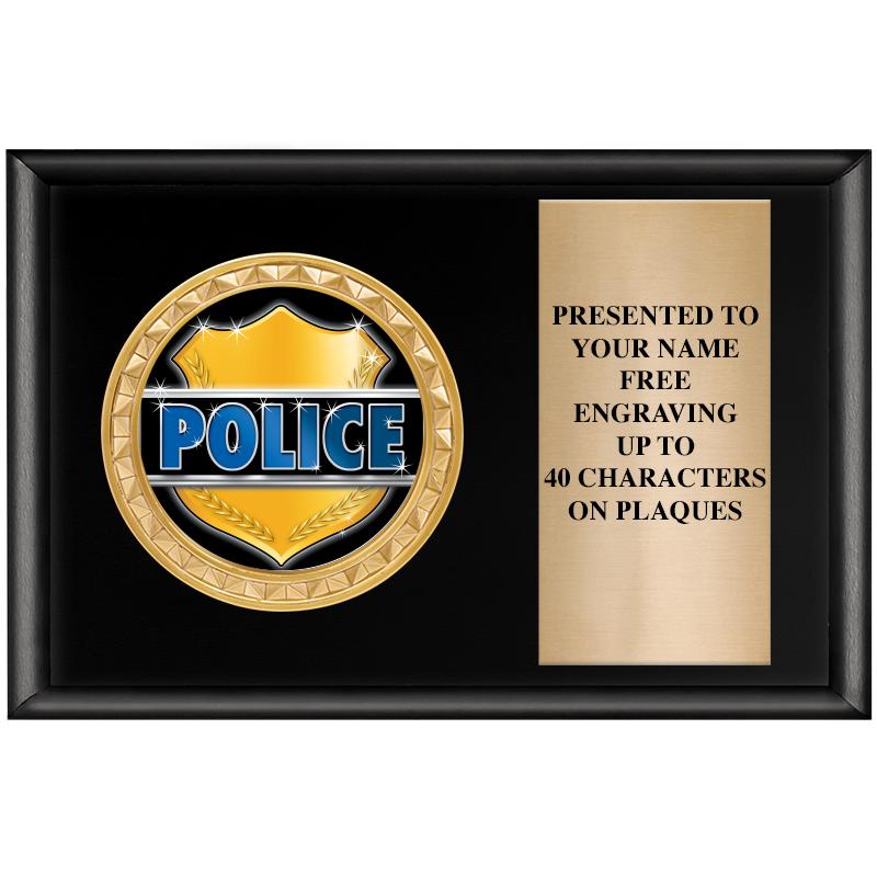 6" X 4" SHINY BLK INSERT PLQ