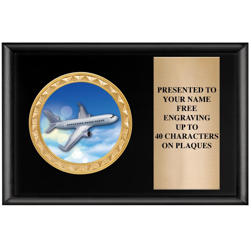 6" X 4" SHINY BLK INSERT PLQ