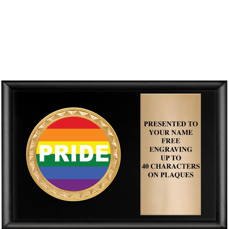 6" X 4" SHINY BLK INSERT PLQ