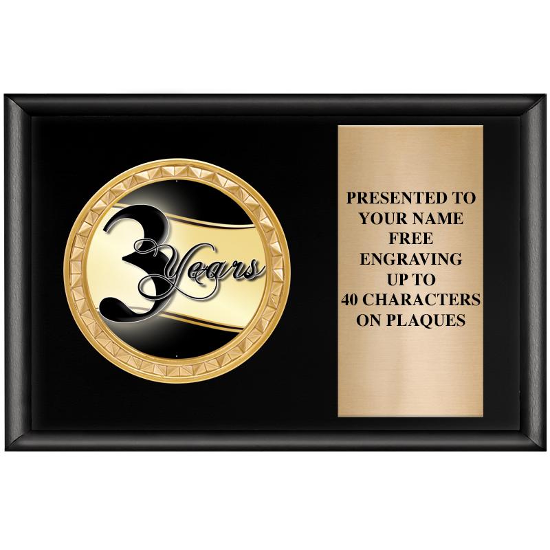 6" X 4" SHINY BLK INSERT PLQ