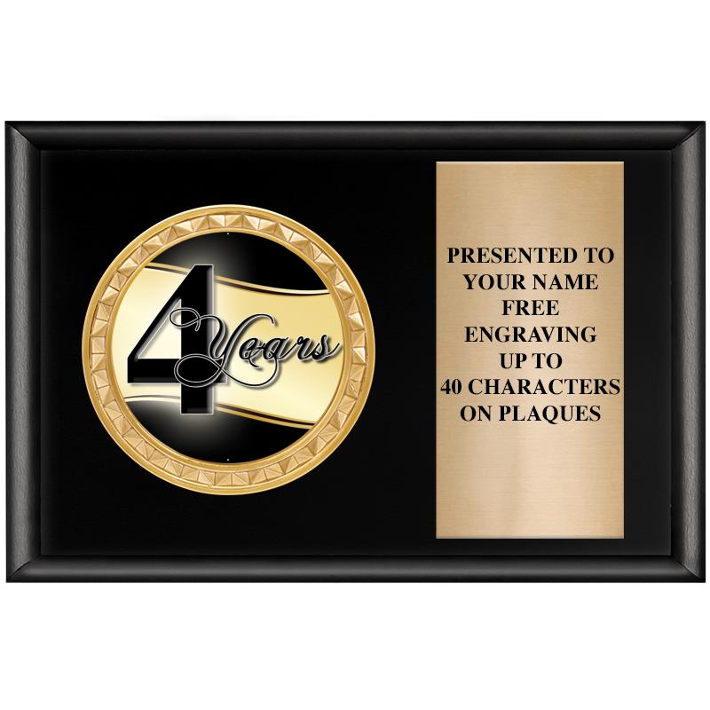 6" X 4" SHINY BLK INSERT PLQ