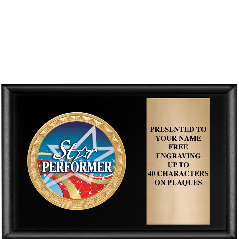 6" X 4" SHINY BLK INSERT PLQ