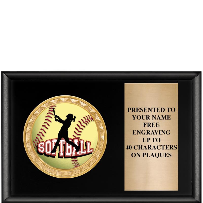 6" X 4" SHINY BLK INSERT PLQ