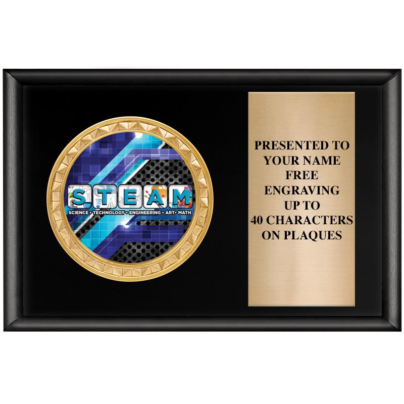 6" X 4" SHINY BLK INSERT PLQ