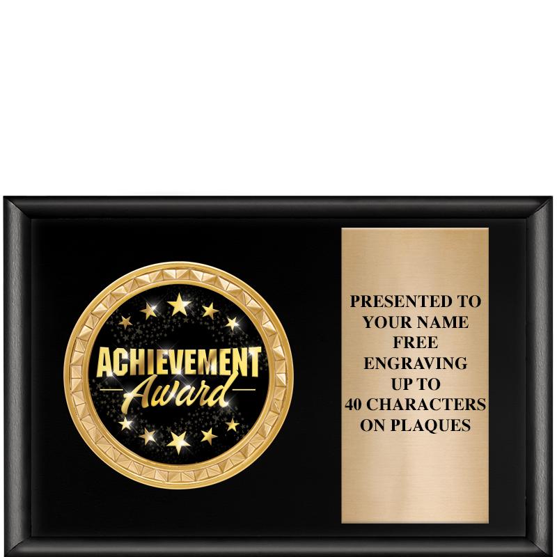 6" X 4" SHINY BLK INSERT PLQ