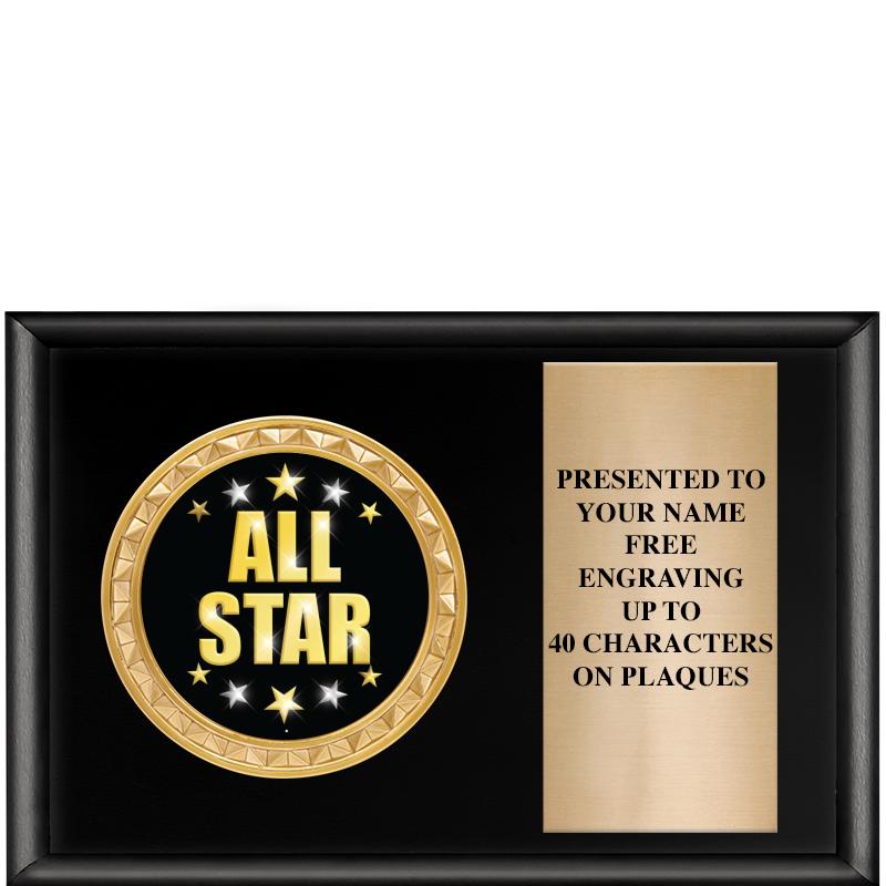 6" X 4" SHINY BLK INSERT PLQ