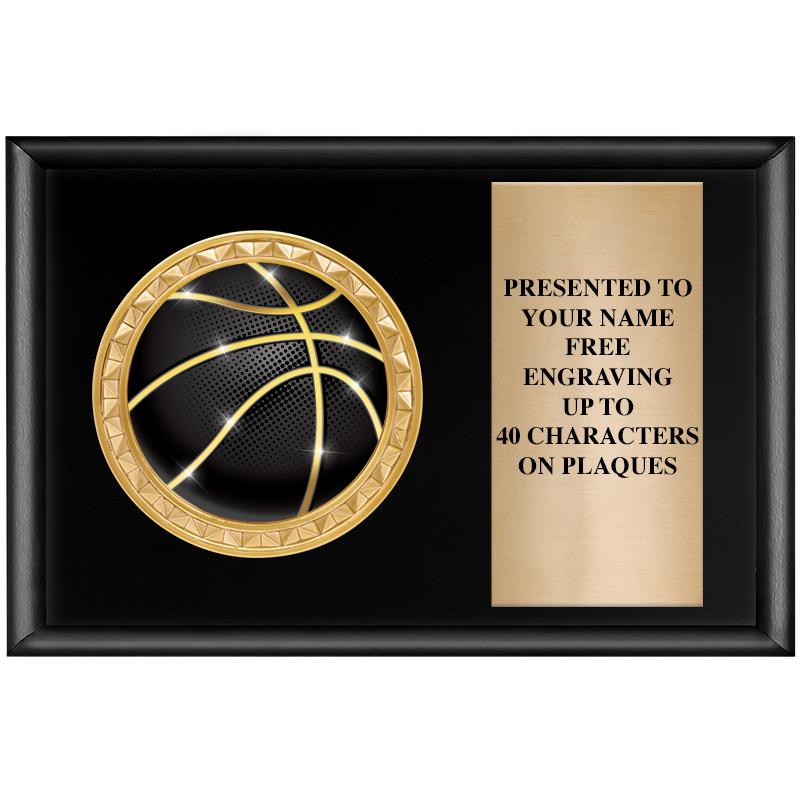 6" X 4" SHINY BLK INSERT PLQ