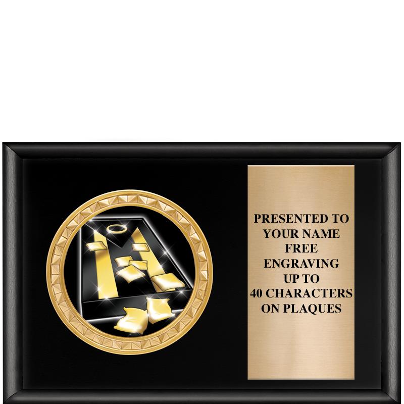 6" X 4" SHINY BLK INSERT PLQ