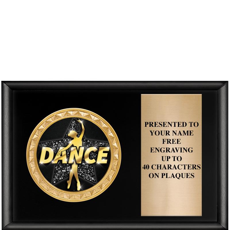 6" X 4" SHINY BLK INSERT PLQ