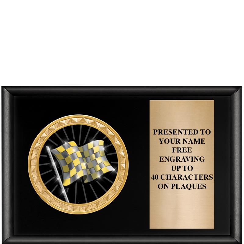 6" X 4" SHINY BLK INSERT PLQ