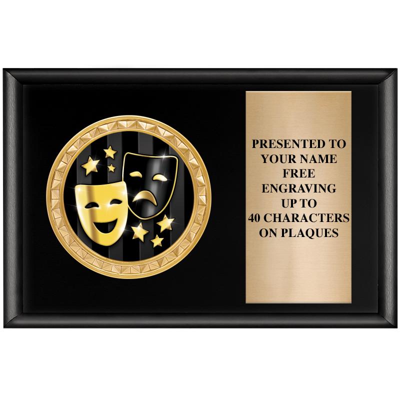 6" X 4" SHINY BLK INSERT PLQ