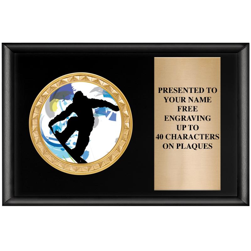 6" X 4" SHINY BLK INSERT PLQ