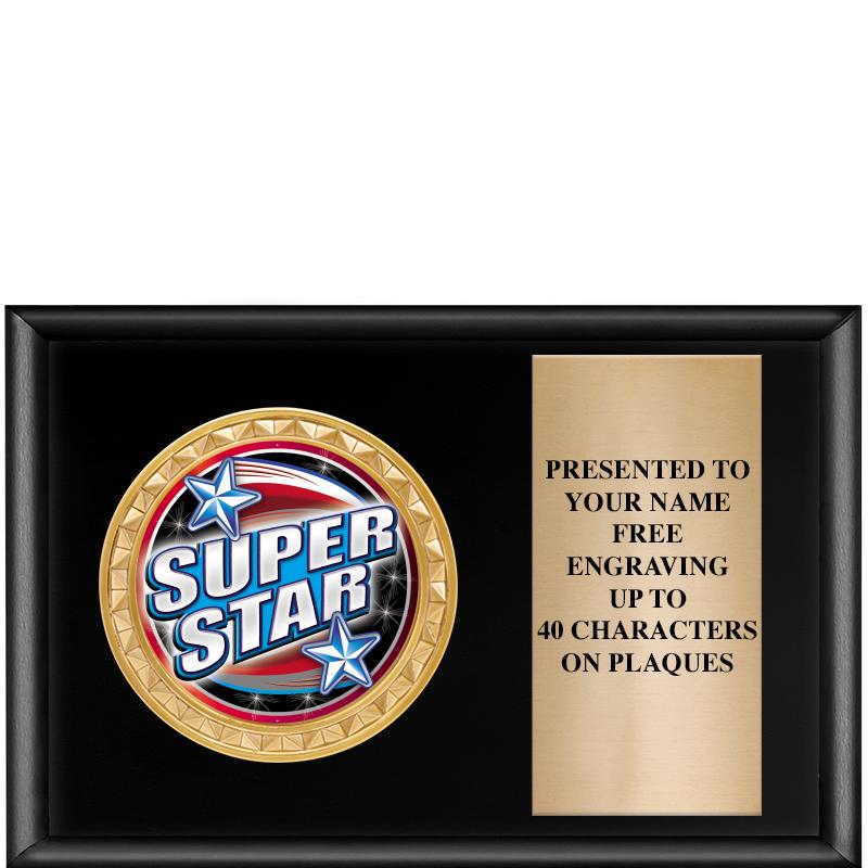 6" X 4" SHINY BLK INSERT PLQ