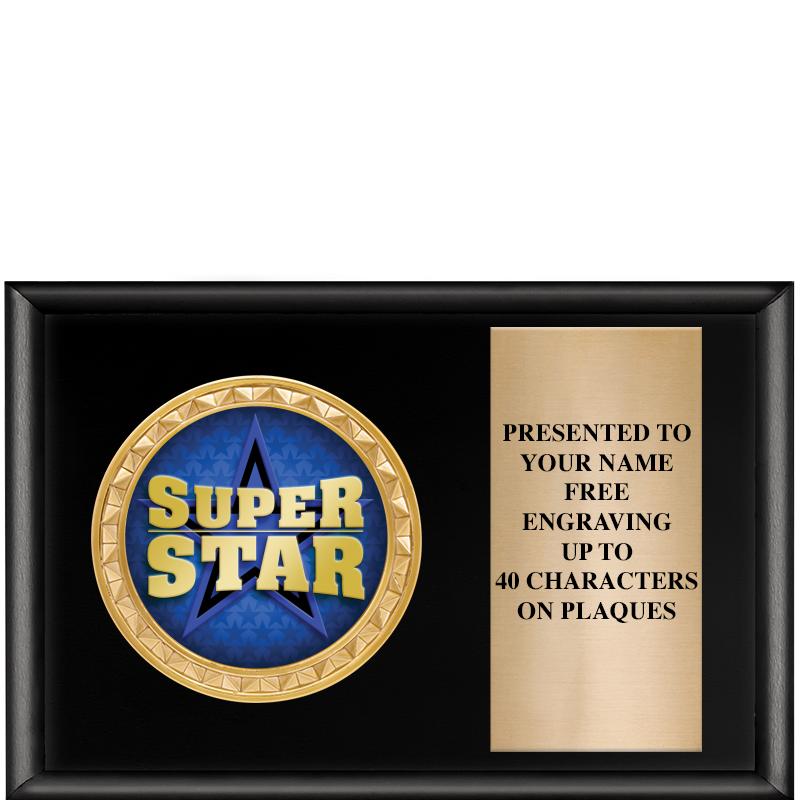 6" X 4" SHINY BLK INSERT PLQ