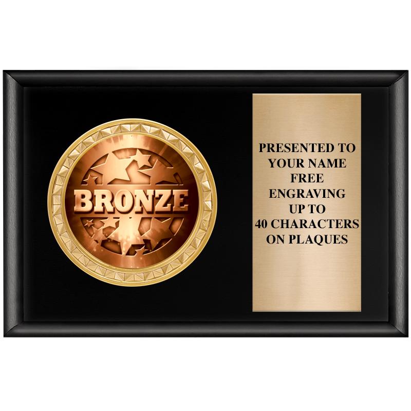 6" X 4" SHINY BLK INSERT PLQ