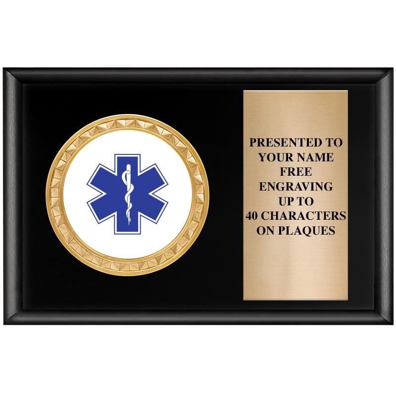 6" X 4" SHINY BLK INSERT PLQ