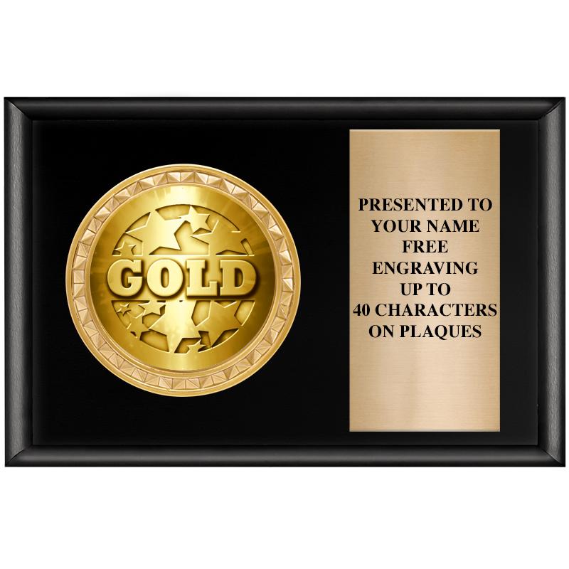 6" X 4" SHINY BLK INSERT PLQ