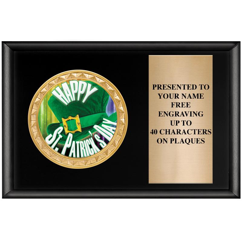 6" X 4" SHINY BLK INSERT PLQ