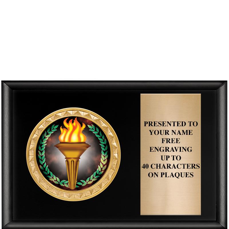 6" X 4" SHINY BLK INSERT PLQ